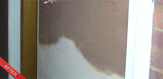 After plastering - freshly skimmed smooth wall